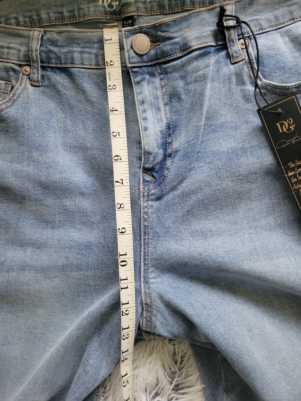 DG2 by Diane Gilman Light Wash Flare Jeans with Star Cuff - Picture 11 of 16